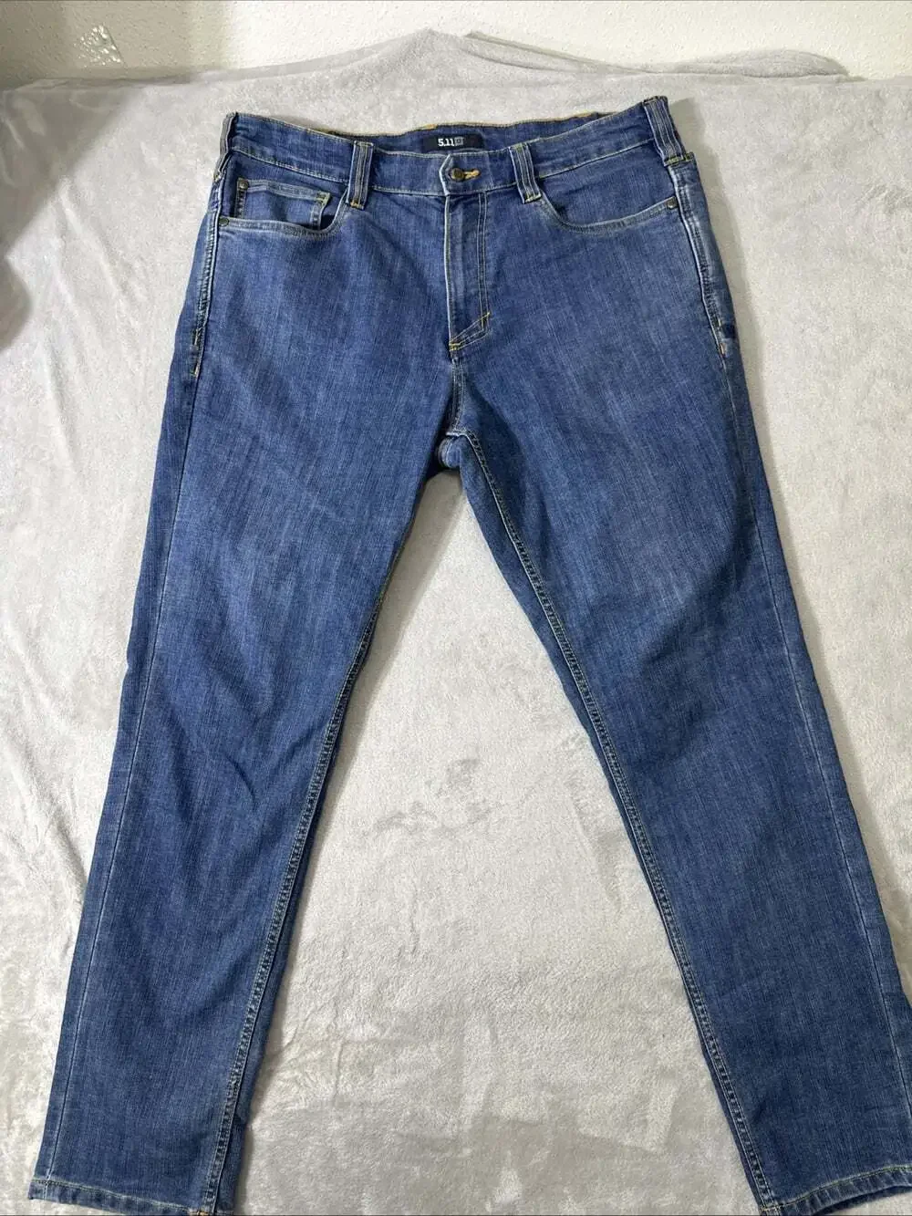 5.11 Tactical Men’s Defender-Flex Jeans 36x32 Blue Stretch Straight Leg Denim